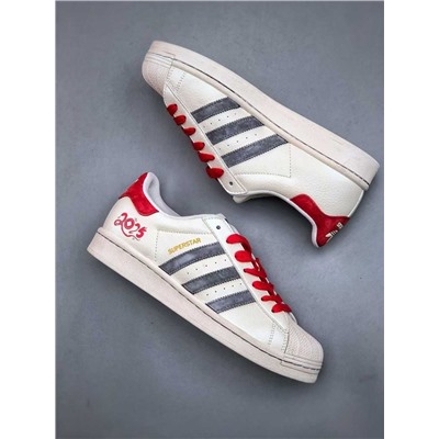 CLOT x Adida*s Originals Superstar ”Золотой год змеи" от кобренда Shell Head из мягкой кожи классического белого цвета арт. 120125