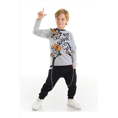 Denokids Komik Canavarlar Erkek Çocuk T-shirt Pantolon Takım CFF-22K1-037