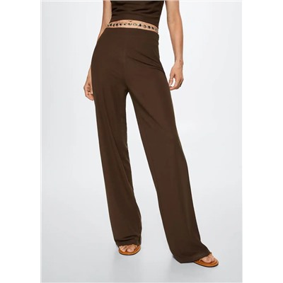 Pantalón palazzo fluido -  Mujer | MANGO OUTLET Melilla