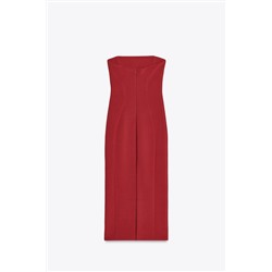 STRAPLESS CREPE DRESS