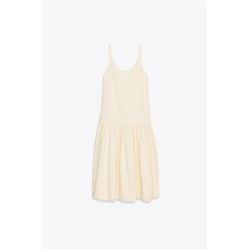 GATHERED MIDI DRESS