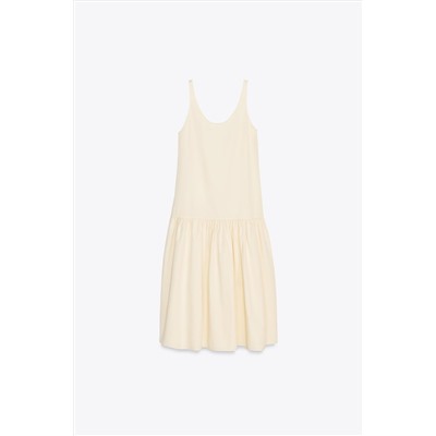GATHERED MIDI DRESS