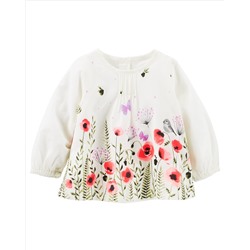 Floral Pin-Tucked Top