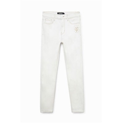 Pantalón vaquero skinny fit corazón