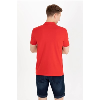 Erkek Kırmızı Basic Polo Yaka Tişört