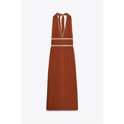 EMBROIDERED MIDI DRESS