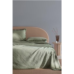 Marjolaina %100 Pamuk King Size Yatak Örtüsü - Haki