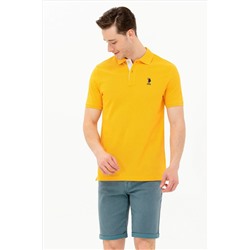 Erkek Sarı Basic Polo Yaka Tişört