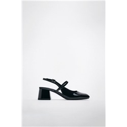 PATENT-FINISH BLOCK-HEEL SHOES