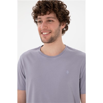 Erkek Regular Fit Bisiklet Yaka Gri Basic Tişört