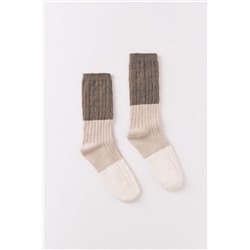 Calcetines largos textura mix beige