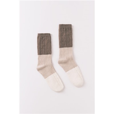 Calcetines largos textura mix beige