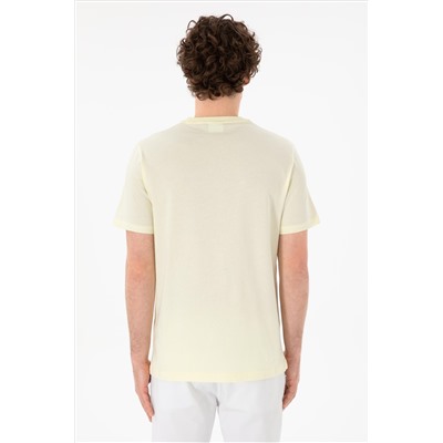 Erkek Regular Fit Bisiklet Yaka Limon Basic Tişört