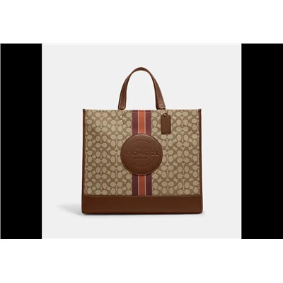Dempsey Tote 40 In Signature Jacquard With Stripe And Coach Patch