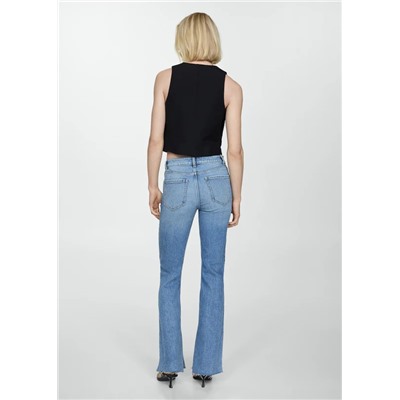 Jeans rectos tiro medio aberturas