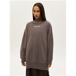 Oversize свитшот POLYMITAM из 100% хлопка с флуоресцентной вышивкой