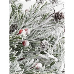 Ветка декоративная, 50 см, пластик/пенопласт, Заснеженная ветка с ягодами, Interior natural