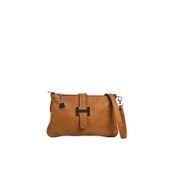 Bandolera de piel Camel y plateado - Firenze Artegiani