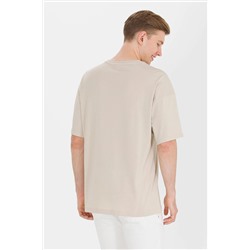Erkek Taş Comfort Long Bisiklet Yaka Tişört