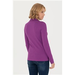 Kadın Violet Basic Polo Yaka Sweatshirt