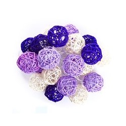 Тайская гирлянда из ротанговых шариков фиолетовая / Lightening balls rattan violet20 шариков