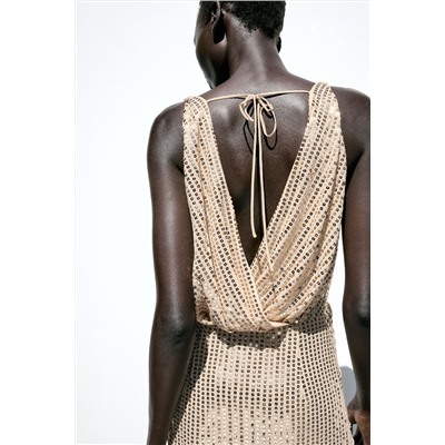 SEQUINNED MIDI DRESS