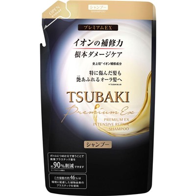 SHISEIDO TSUBAKI Premium EX Шампунь для волос интенсивно восстанавливающий сменная упаковка 330 мл