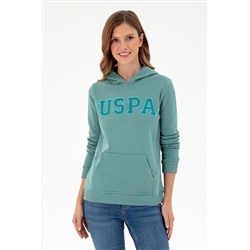 Kadın Mint Basic Kapüşonlu Sweatshirt