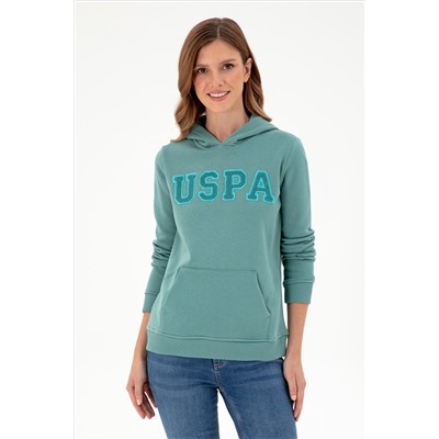 Kadın Mint Basic Kapüşonlu Sweatshirt