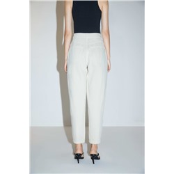 Vaquero mom fit de tiro alto Blanco