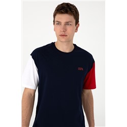 Erkek Comfort Fit Bisiklet Yaka Lacivert Tişört