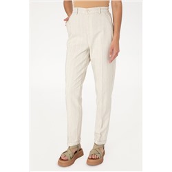 Kadın Su Yeşili Carrot High Waist Kanvas Pantolon