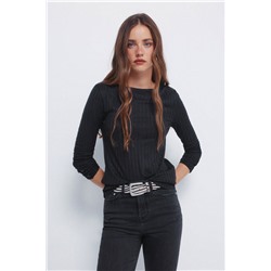 Camiseta canalé escote barca