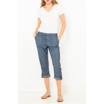 Pantalón pirata Azul marino y blanco