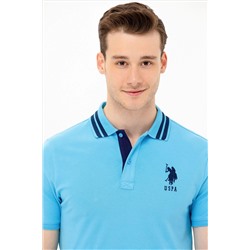 Erkek Turkuaz Basic Polo Yaka Tişört