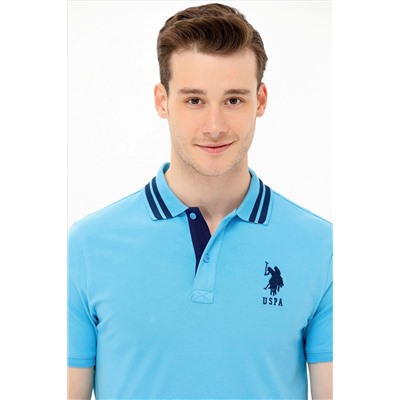 Erkek Turkuaz Basic Polo Yaka Tişört