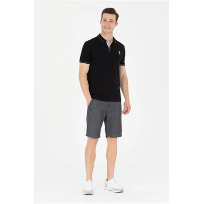 Erkek Siyah Basic Polo Yaka Tişört