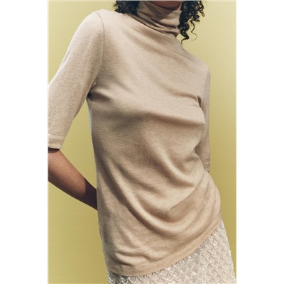 MERCERISED WOOL BLEND T-SHIRT