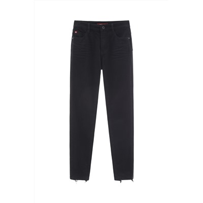 Vaquero skinny push-up de tiro alto Negro