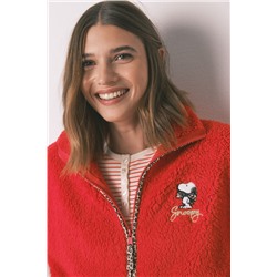 Bata corta borreguito rojo bordado Snoopy