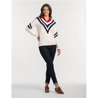 CHEVRON V-NECK SWEATER