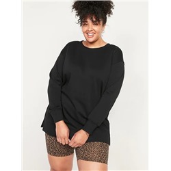 Oversized Specially Dyed Plus-Size Tunic Sweatshirt