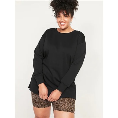 Oversized Specially Dyed Plus-Size Tunic Sweatshirt