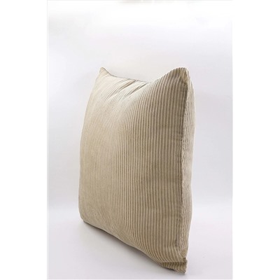 ÖZENEV 43x43 Cm Bej Fitilli Kadife Kırlent Kılıfı Dekoratif Salon Lüks K-FITILLI
