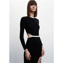 Vestido punto aberturas -  Mujer | MANGO OUTLET España