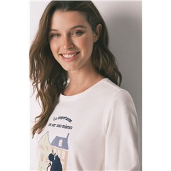 Pijama largo 100% algodón Mafalda blanco