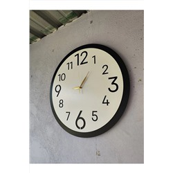 AA Shop Ahşap Siyah Beyaz Renk Sade Sayılı Hediyelik Sessiz Duvar Saati 50cm aassaat224