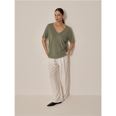 Bluse aus Leinenmischung