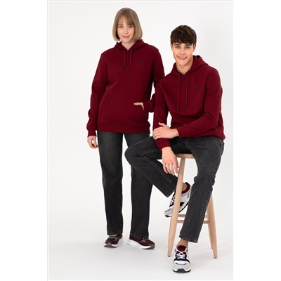 Erkek Bordo Basic Sweatshirt