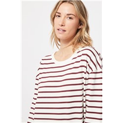 Camiseta Blanco y burdeos
